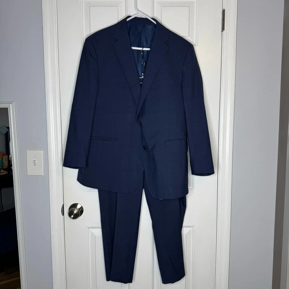 Paul Betenly Men's Blue Plaid Suit Thomas & Florence styles
